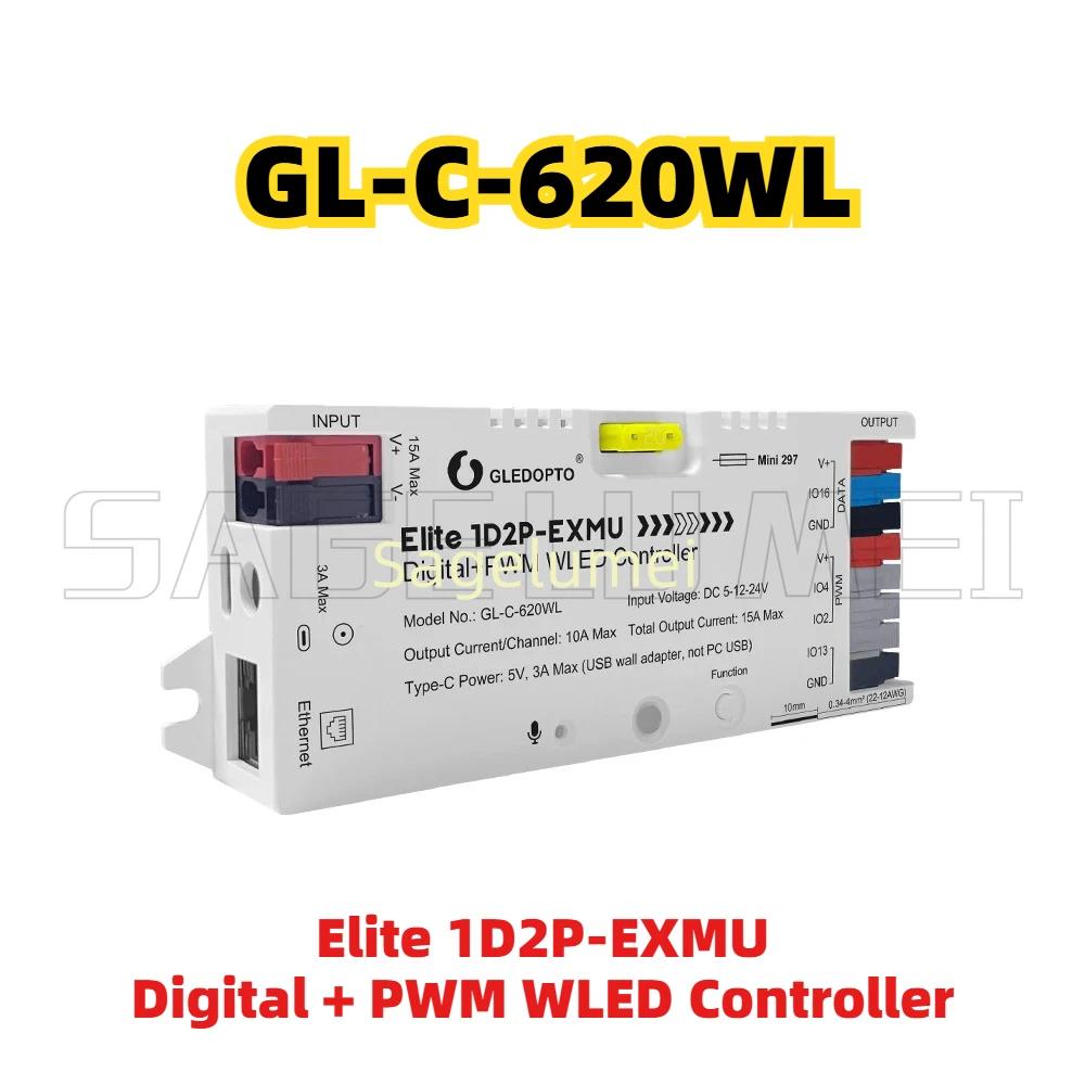 Wifi Led Dimmer - Controlador WLED Elite 1D2P-EXMU GL-C-620WL con