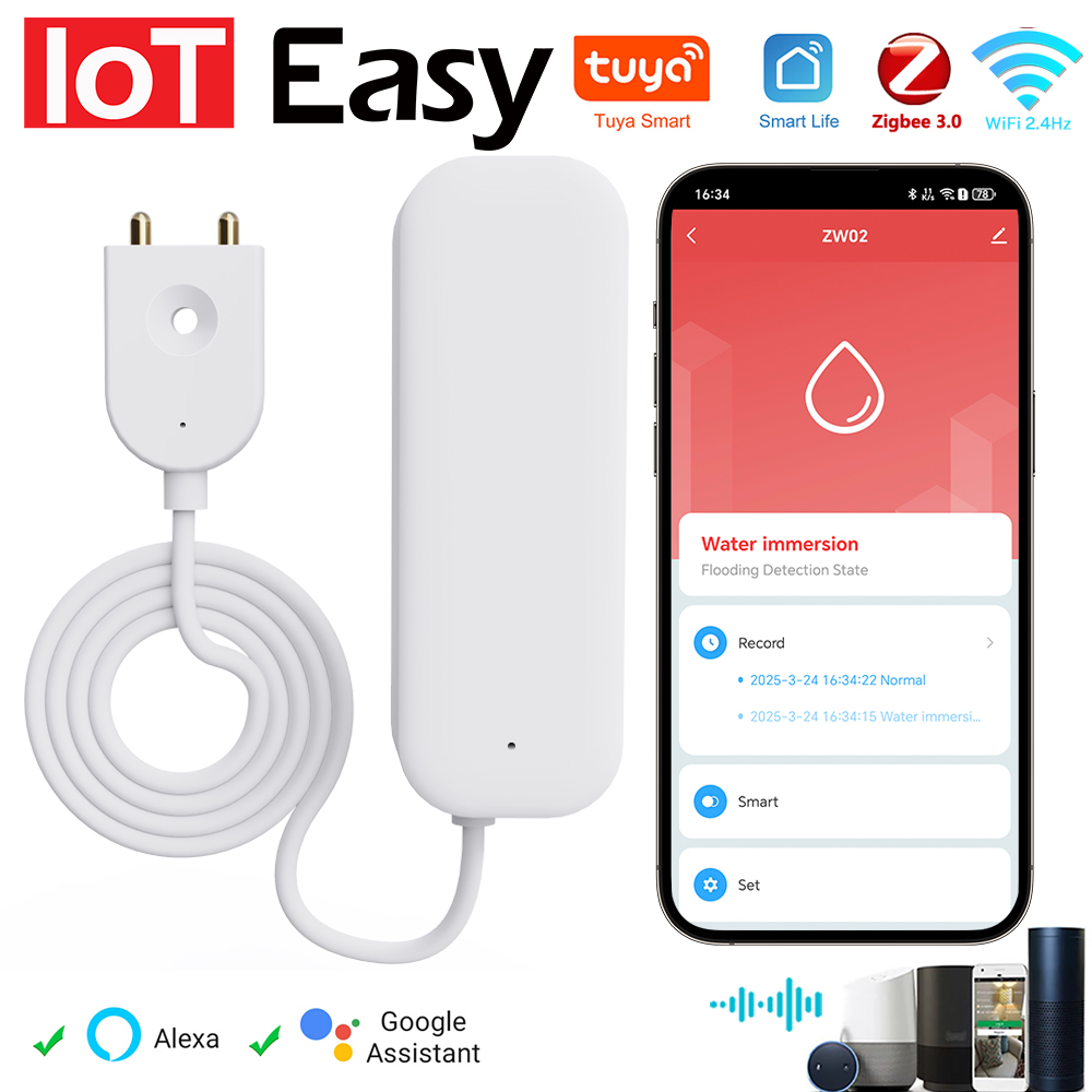 Smart Home Features - Tuya WiFi ZigBee Sensor de agua
