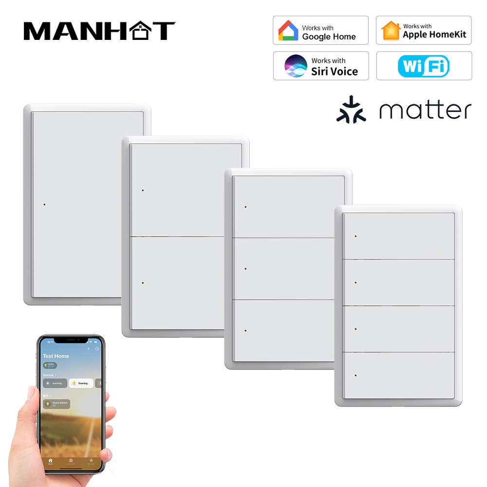 Smart Home Kits - Interruptor Inteligente WiFi MANHOT Homekit, Sin