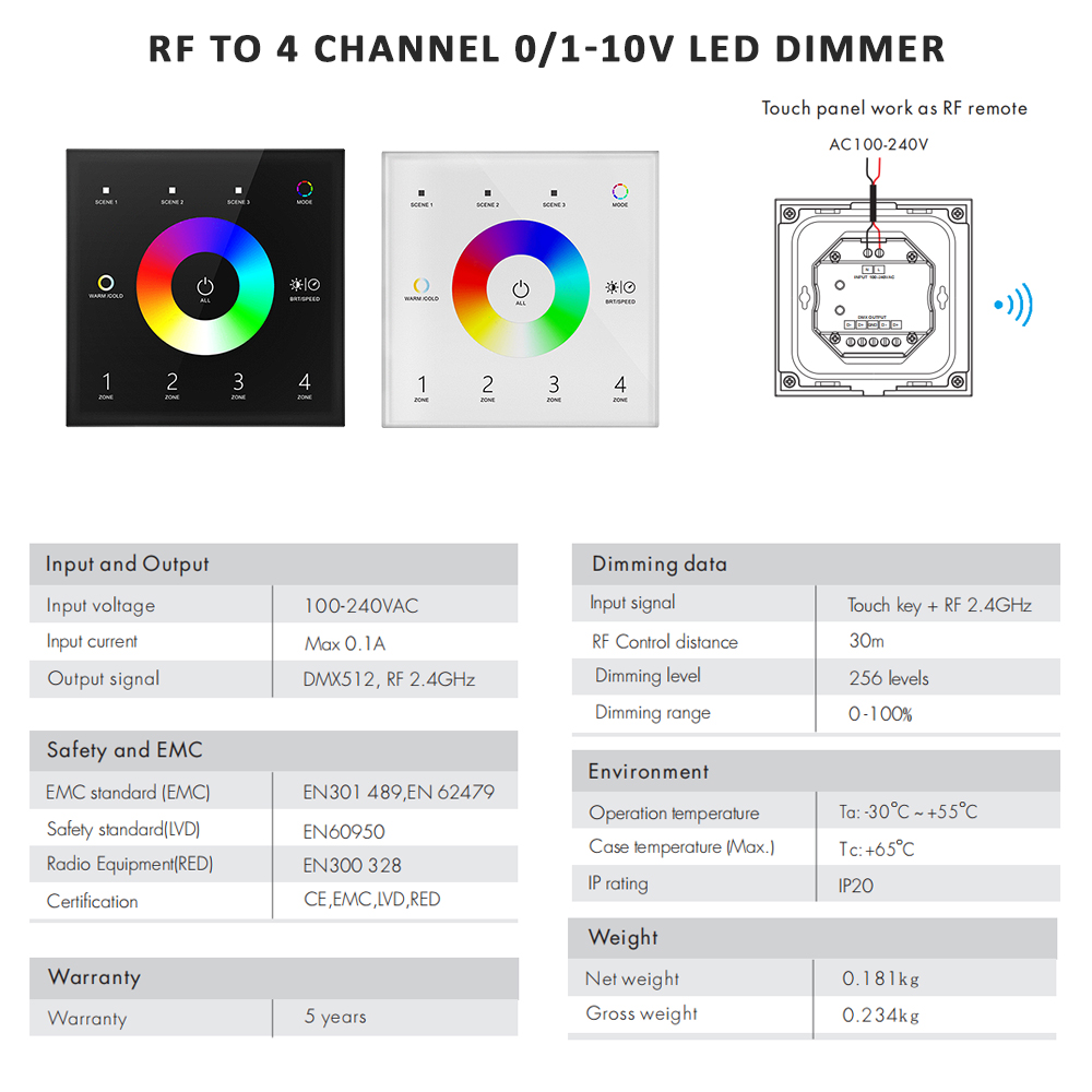 Controlador inteligente WT5 Tu - Wifi Led Dimmer reseña y precio