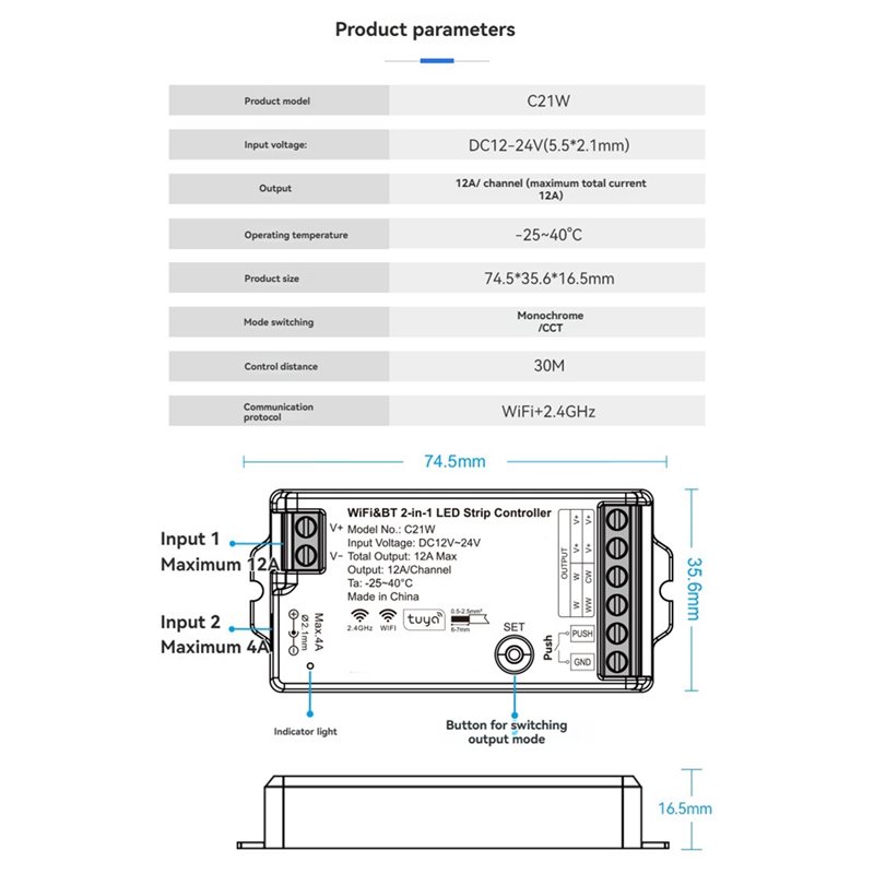 Controlador de Atenuación para - Wifi Led Dimmer reseña y precio